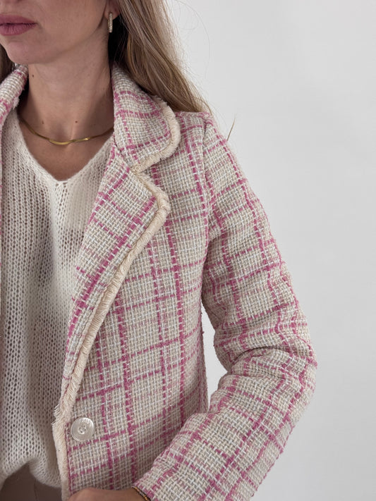 GIACCA IN TWEED ROSA