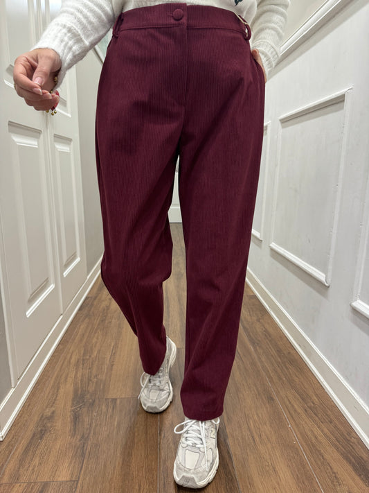 PANTALONE GIULY VELLUTO BORDEAUX