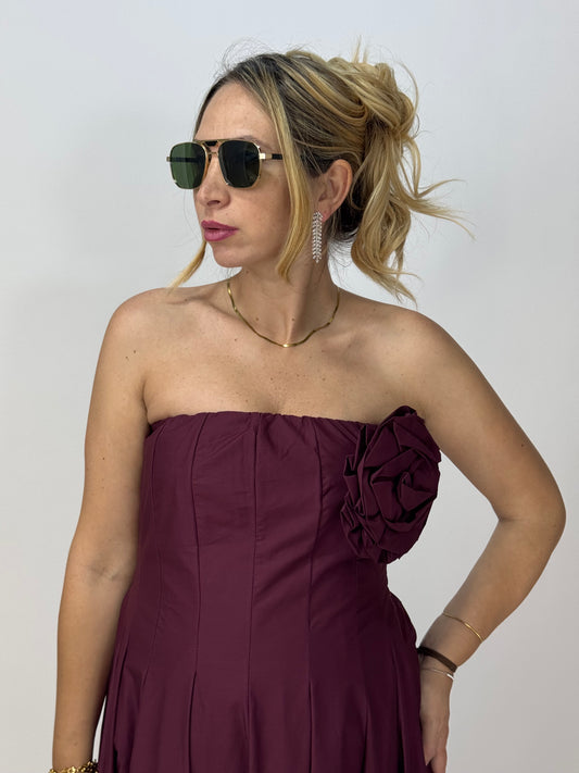 VESTITO PRUGNA ROSES