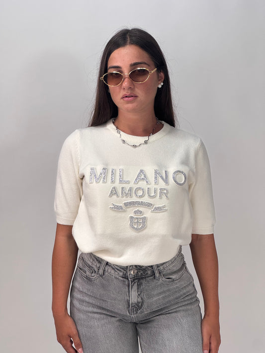 MAGLIONCINO MILANO AMOUR BIANCO