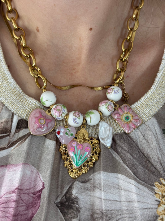 COLLANA FLOREAL ROSA