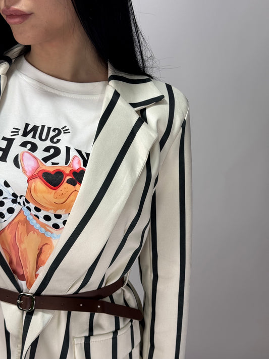 GIACCA CLELIA RIGHE NERE