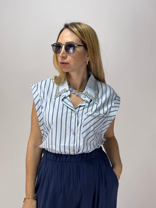 CAMICIA MILITARY BLU