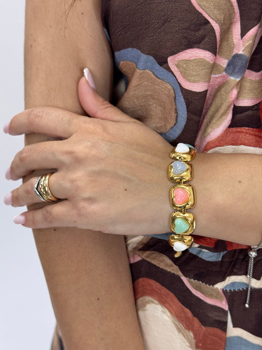 BRACCIALE CUORI MULTICOLOR