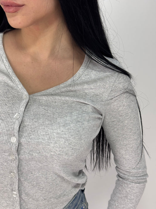 MAGLIA CROP DIANA GRIGIA