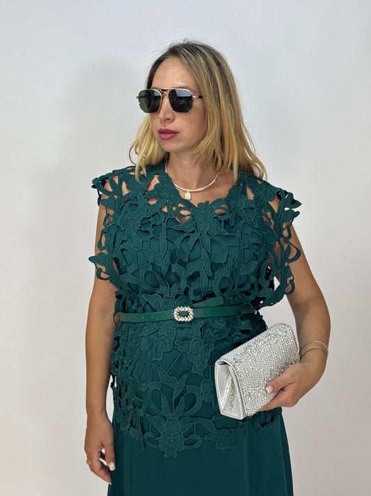 VESTITO DEMON VERDE PETROLIO