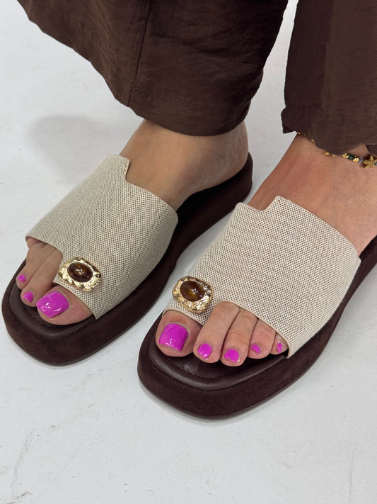 SANDALI CHOCO CON PIETRA