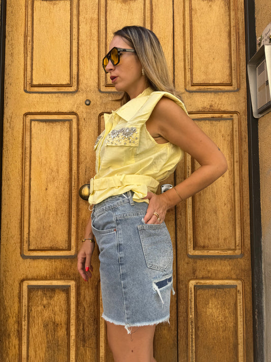 PANTALONCINO TASCA BRILLANTINATA