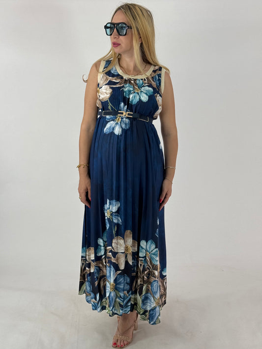 VESTITO FLOREAL BLU