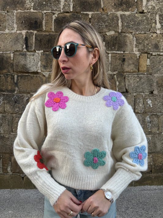 MAGLIONE FIORI COLORATI