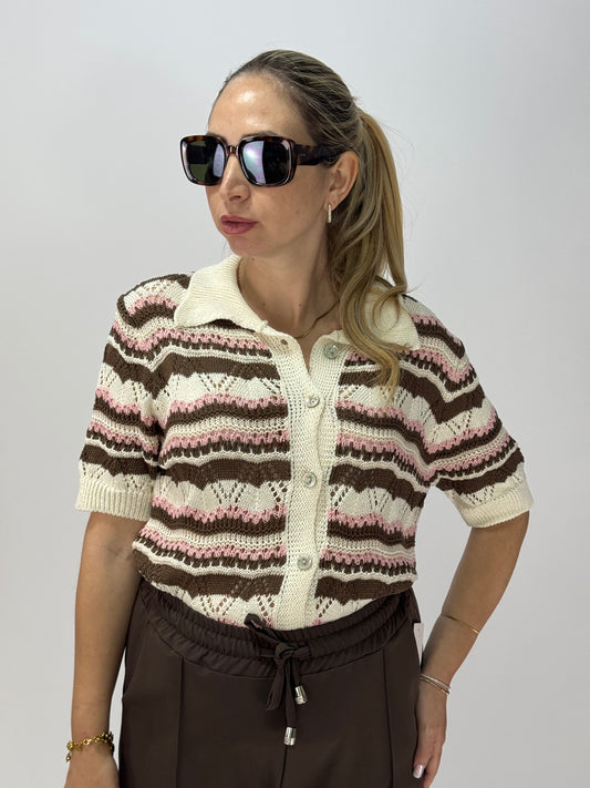 CARDIGAN IN FILO CHOCO