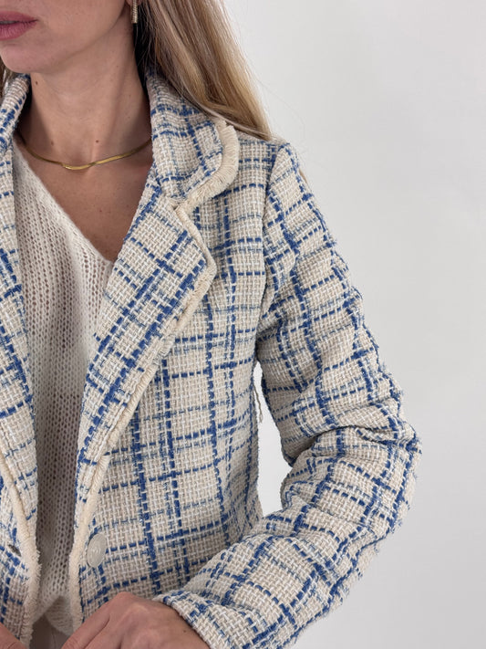 GIACCA IN TWEED BLU