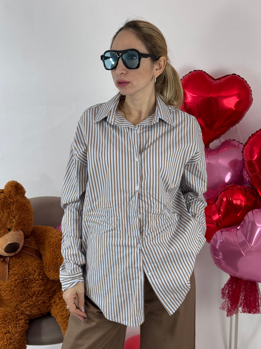 CAMICIA TAYLOR RIGHE FANGO