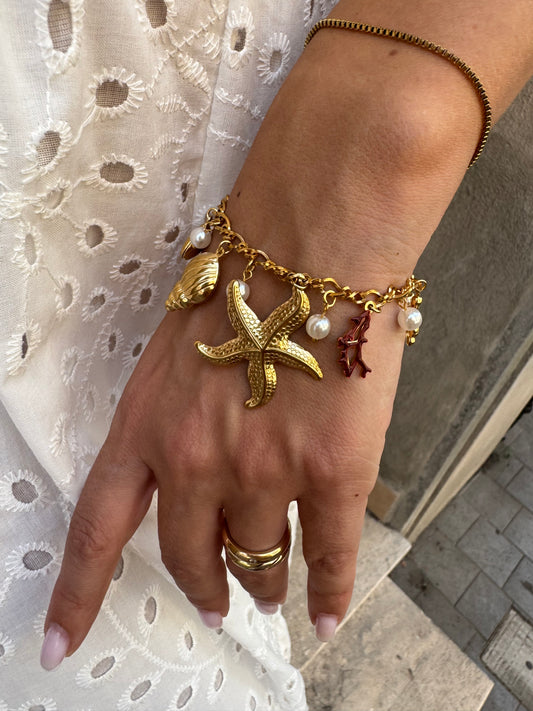 BRACCIALE PERLINE E CHARME