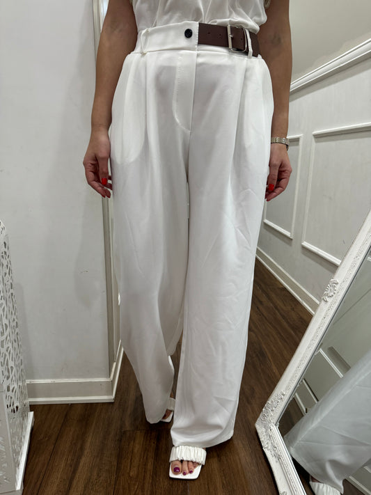 PANTALONE MEZZO CINTURINO BIANCO