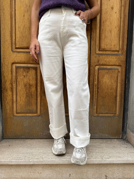 JEANS PALAZZO BIANCO