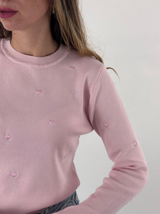 MAGLIONCINO ELODEA CUORI ROSA