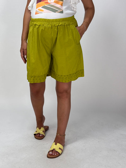 PANTALONCINO FONDO PIZZO SANGALLO VERDE ACIDO