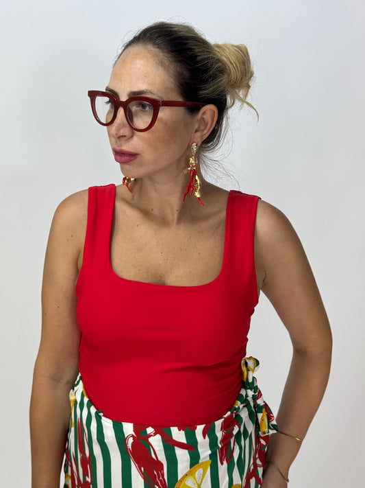 TOP LYCRA ROSSO