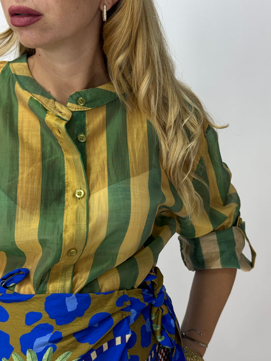 CAMICIA RIGHE VERDE/GIALLO