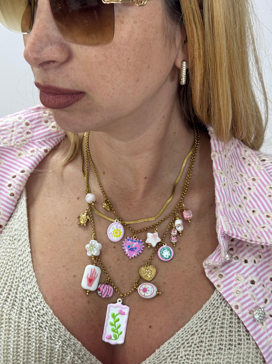 COLLANA DOPPIA CHARME ROSA