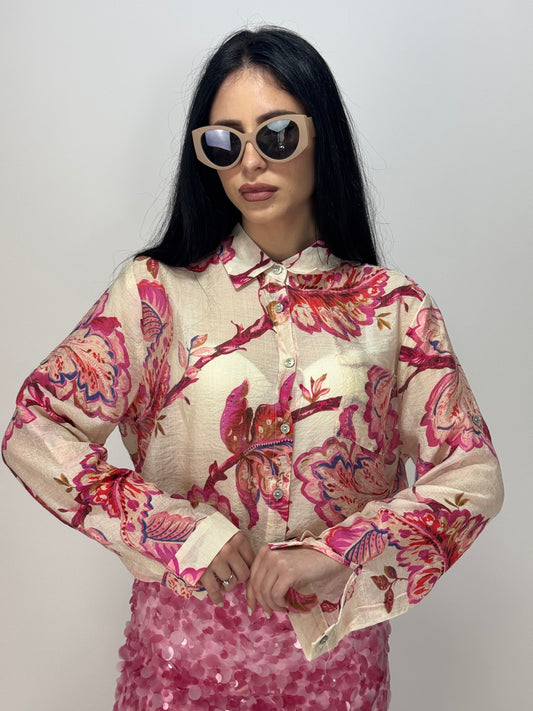 CAMICIA FIORI ROSA