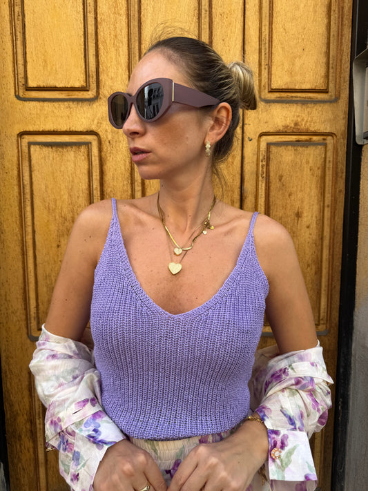 TOP IN FILO LILLA
