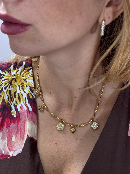 COLLANA FIORI DI STRASS