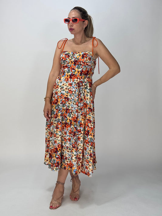 VESTITO ARANCIONE FIORI