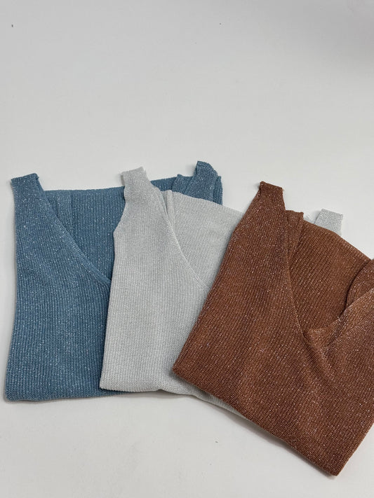 CONFEZIONE DA 3 TOP LUREX