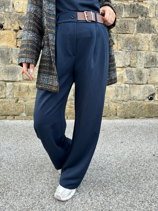 PANTALONE MEZZO CINTURINO BLU