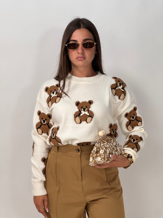 MAGLIONCINO LITTLE TEDDY BIANCO