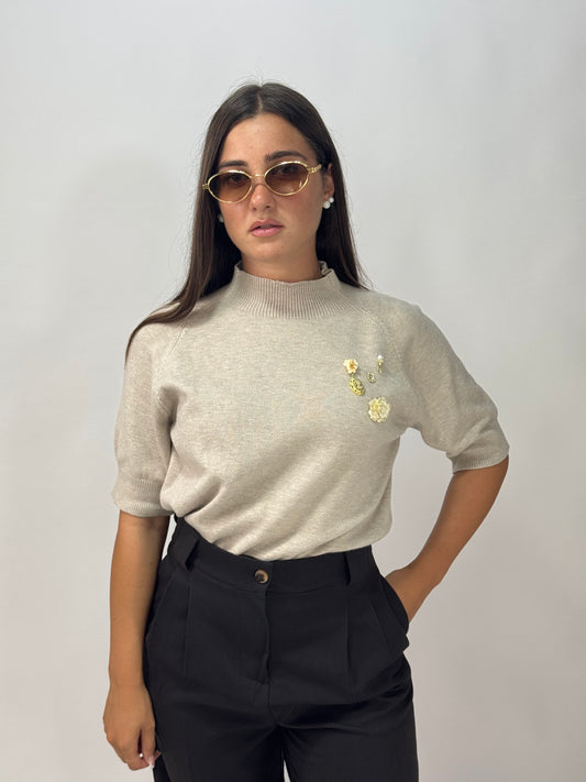 MAGLIONCINO MEZZO COLLO + SPILLE