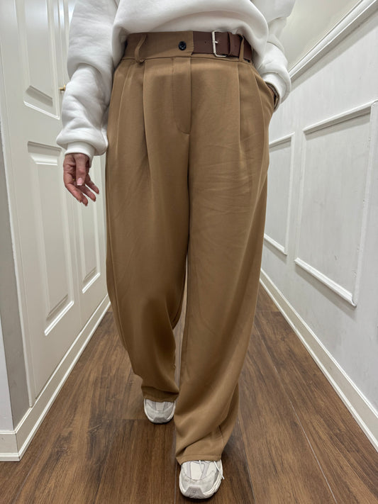 PANTALONE MEZZO CINTURINO BEIGE