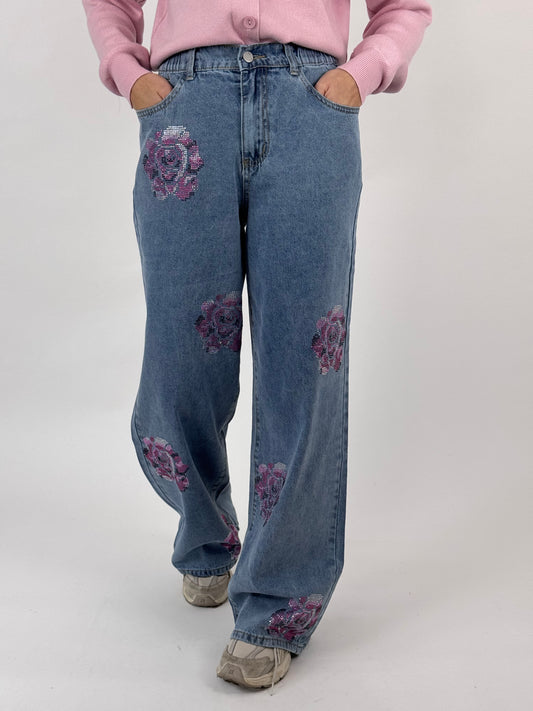 JEANS PINK ROSES