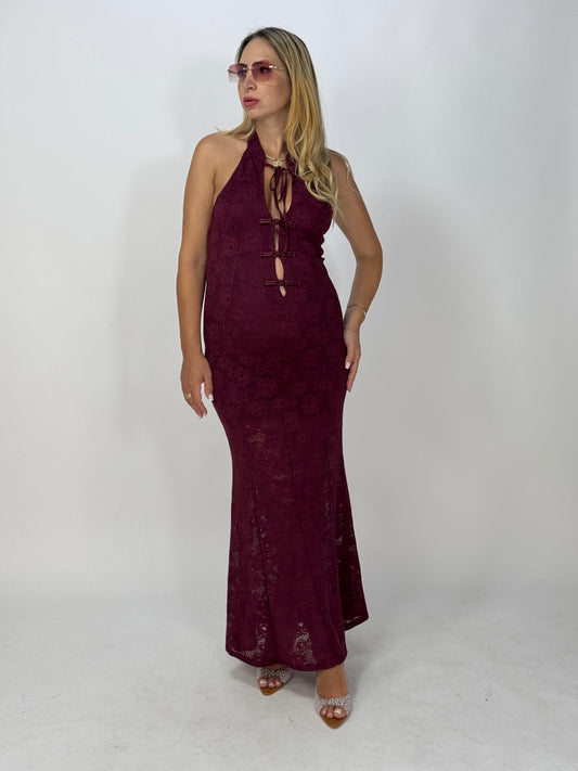 VESTITO SHANGAI BORDEAUX