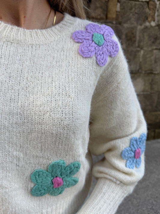 MAGLIONE FIORI COLORATI