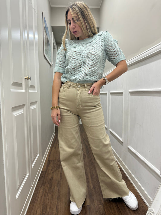 JEANS PALAZZO BEIGE