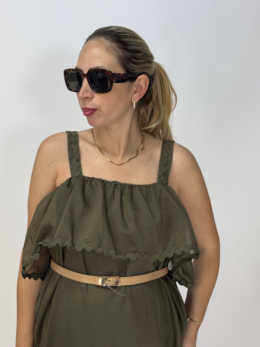 VESTITO IDA VERDE MILITARE