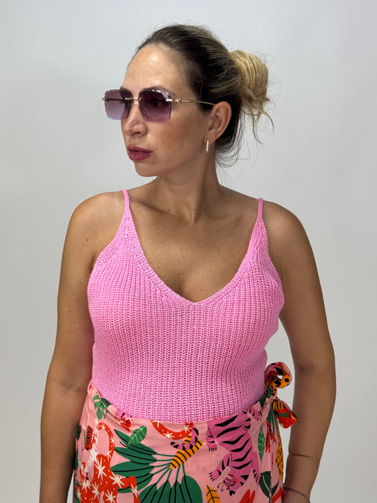 TOP IN FILO ROSA