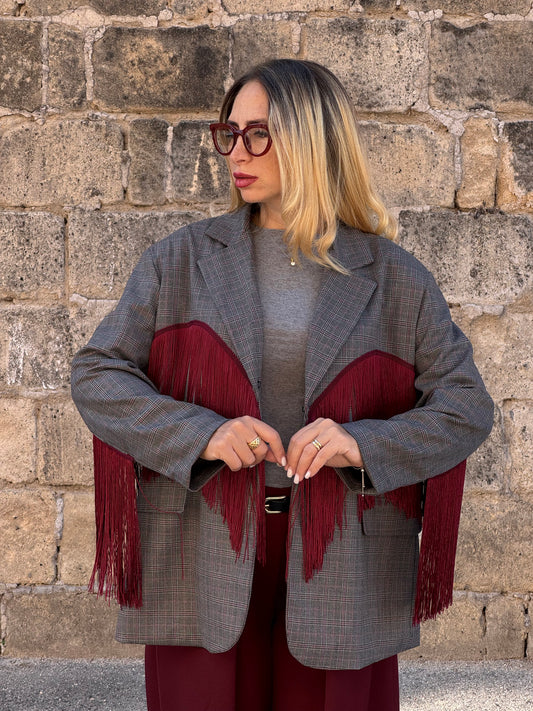 GIACCA FRANGE BORDEAUX