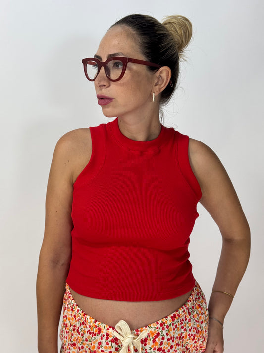 TOP A COSTINE ROSSO