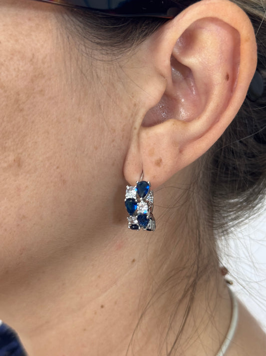 ORECCHINI STRASS BLU
