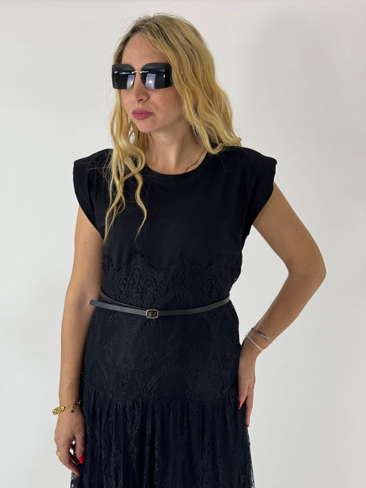 VESTITO PIZZO NERO GARCIA