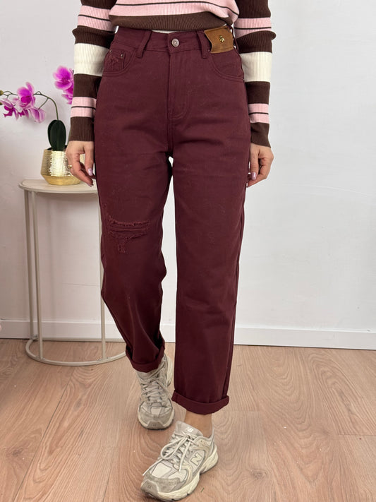 JEANS ARIELLE BORDEAUX