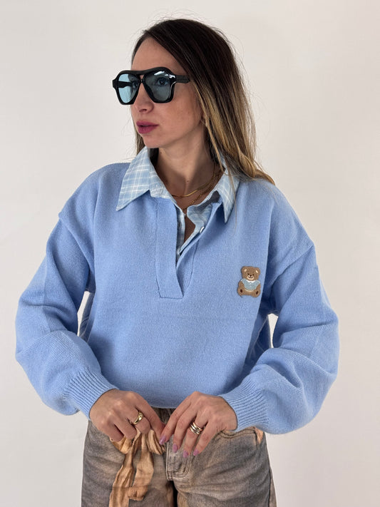 MAGLIONE TEDDY AZZURRO