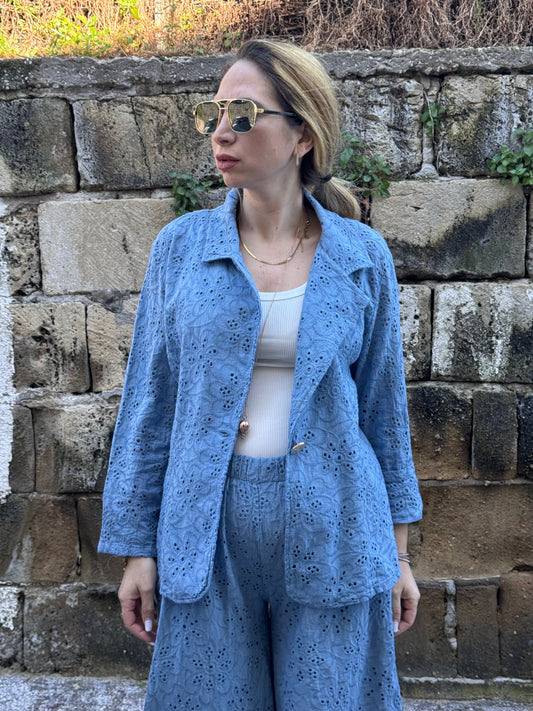 COORDINATO PIZZO SANGALLO AZZURRO