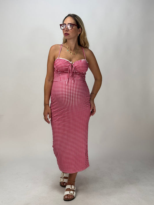 VESTITO QUADRETTI ROSSI