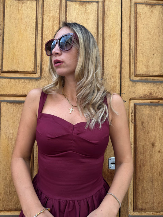 VESTITO ALISON BORDEAUX