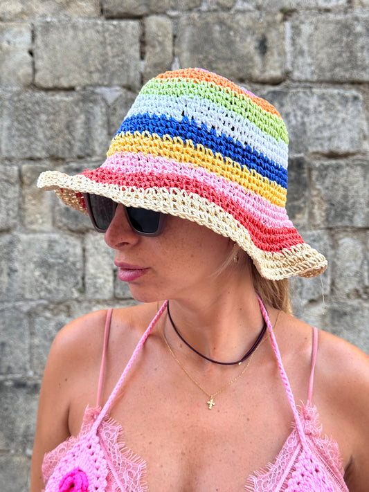 CAPPELLO PAGLIA MULTICOLOR